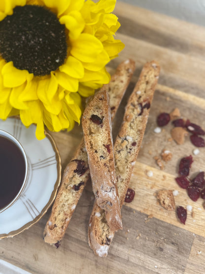 Cranberry White Chocolate Chip Biscotti